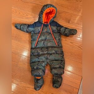 Ralph Lauren Baby Camo Down Snowsuit Bunting | 6M | Hooded | Fleece Lined